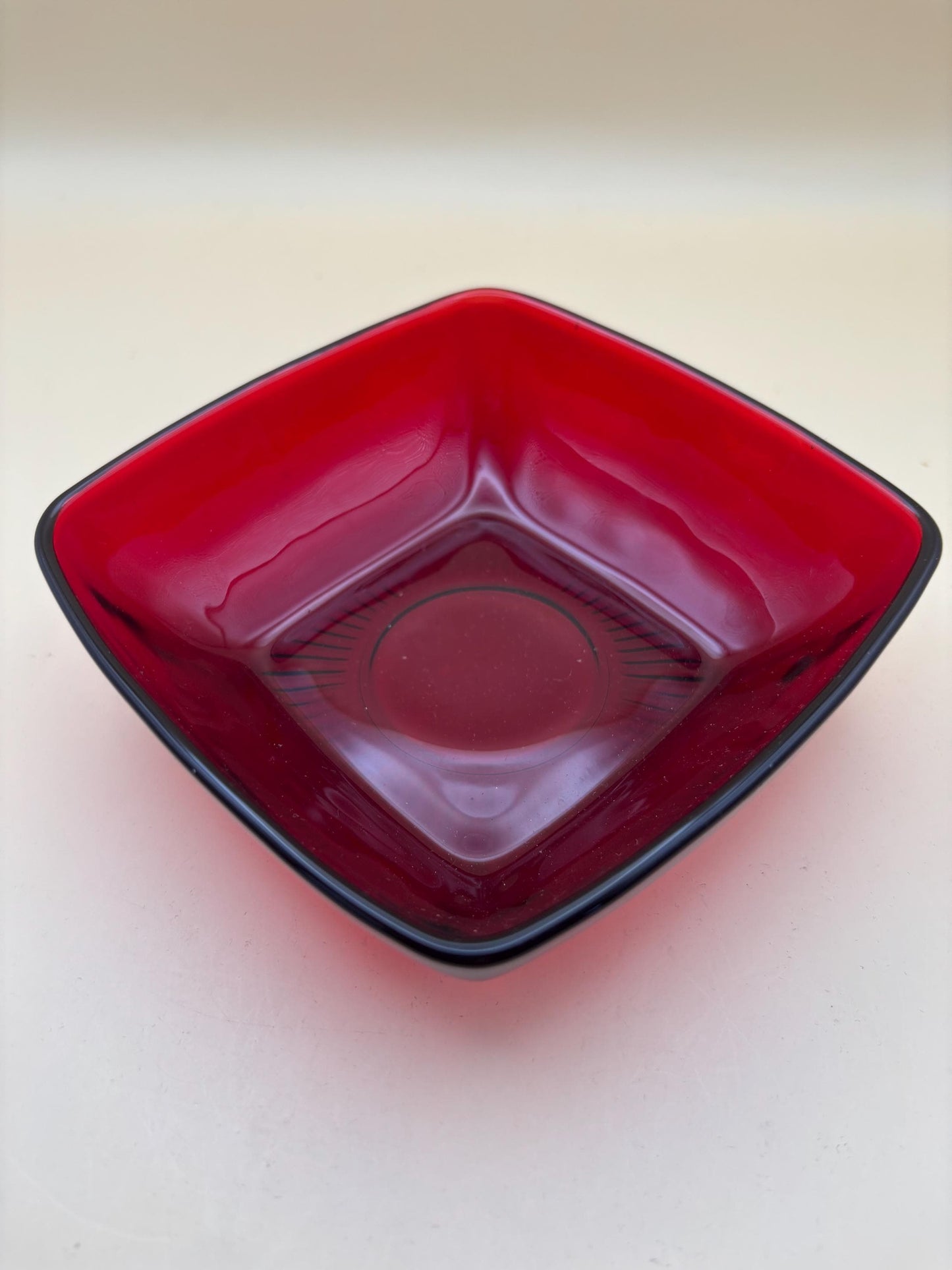 Vintage Ruby Red Square Bowl Anchor Hocking Gorgeous Red Bowl Lover Antiques and Vintage
