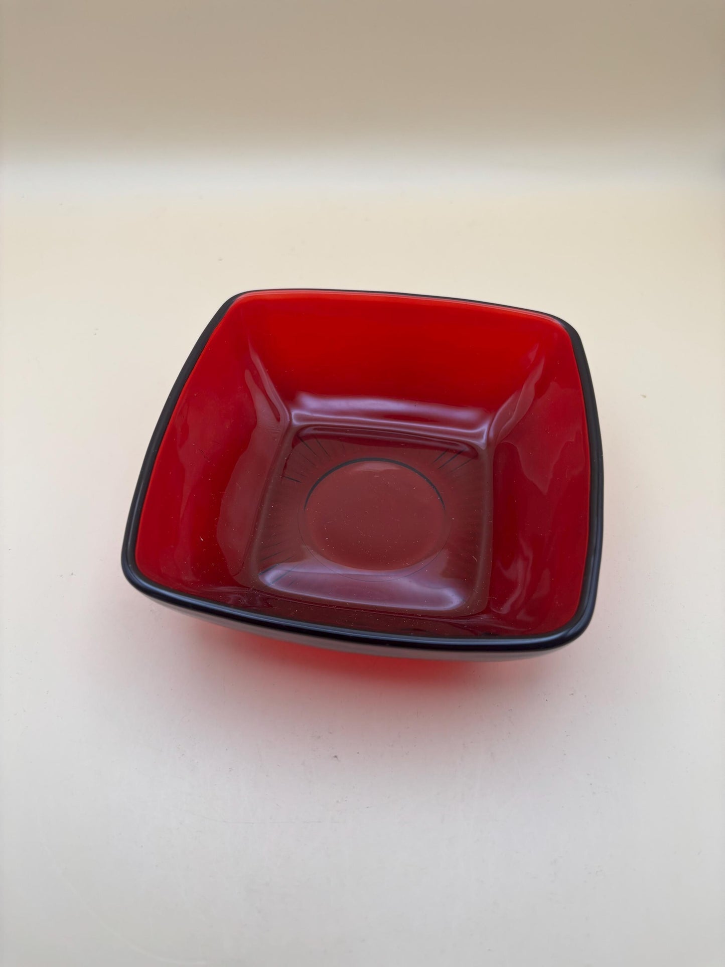 Vintage Ruby Red Square Bowl Anchor Hocking Gorgeous Red Bowl Lover Antiques and Vintage