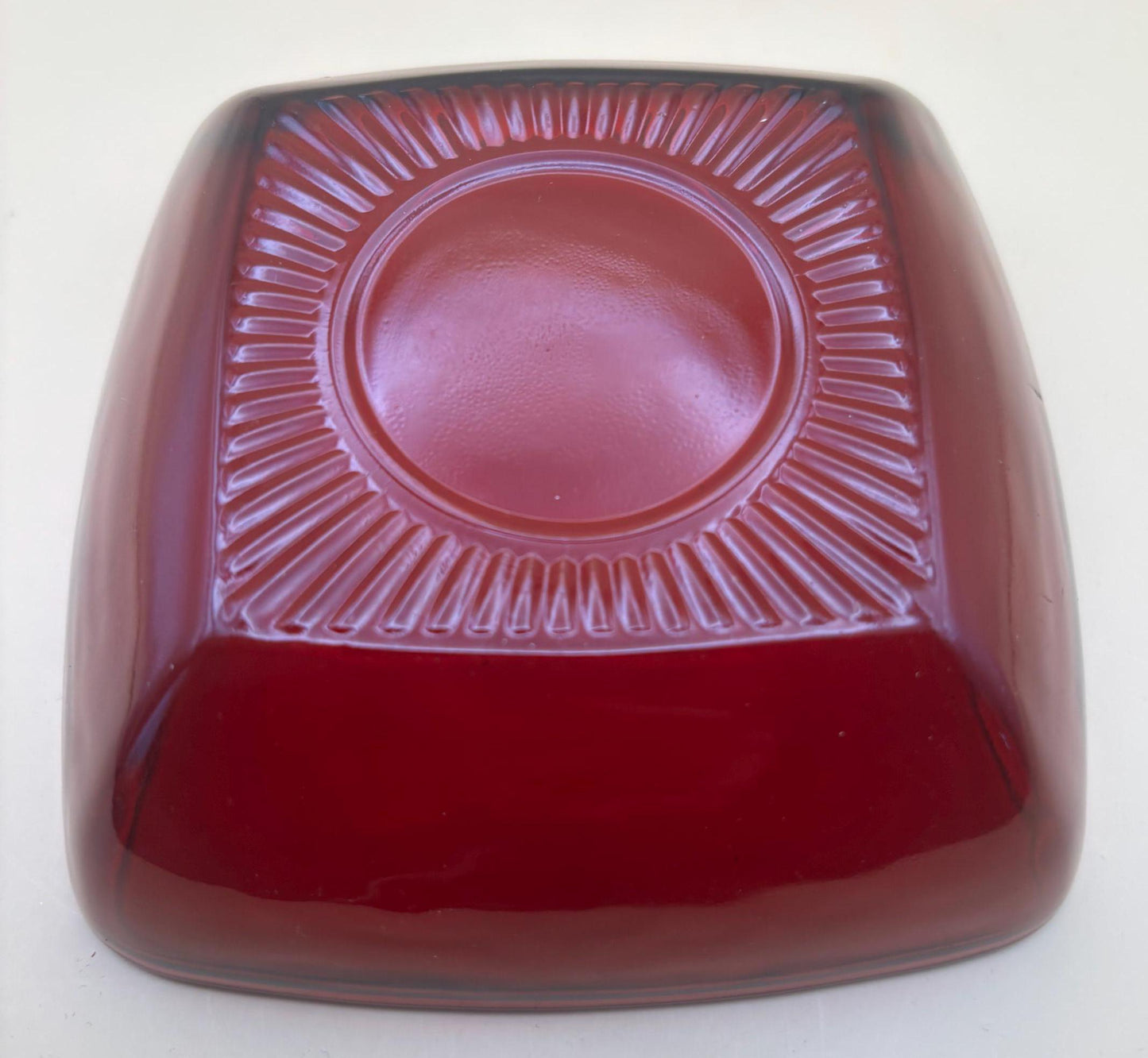 Vintage Ruby Red Square Bowl Anchor Hocking Gorgeous Red Bowl Lover Antiques and Vintage