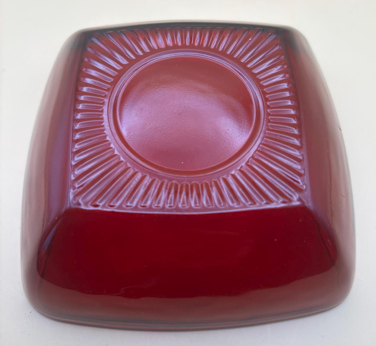 Vintage Ruby Red Square Bowl Anchor Hocking Gorgeous Red Bowl Lover Antiques and Vintage