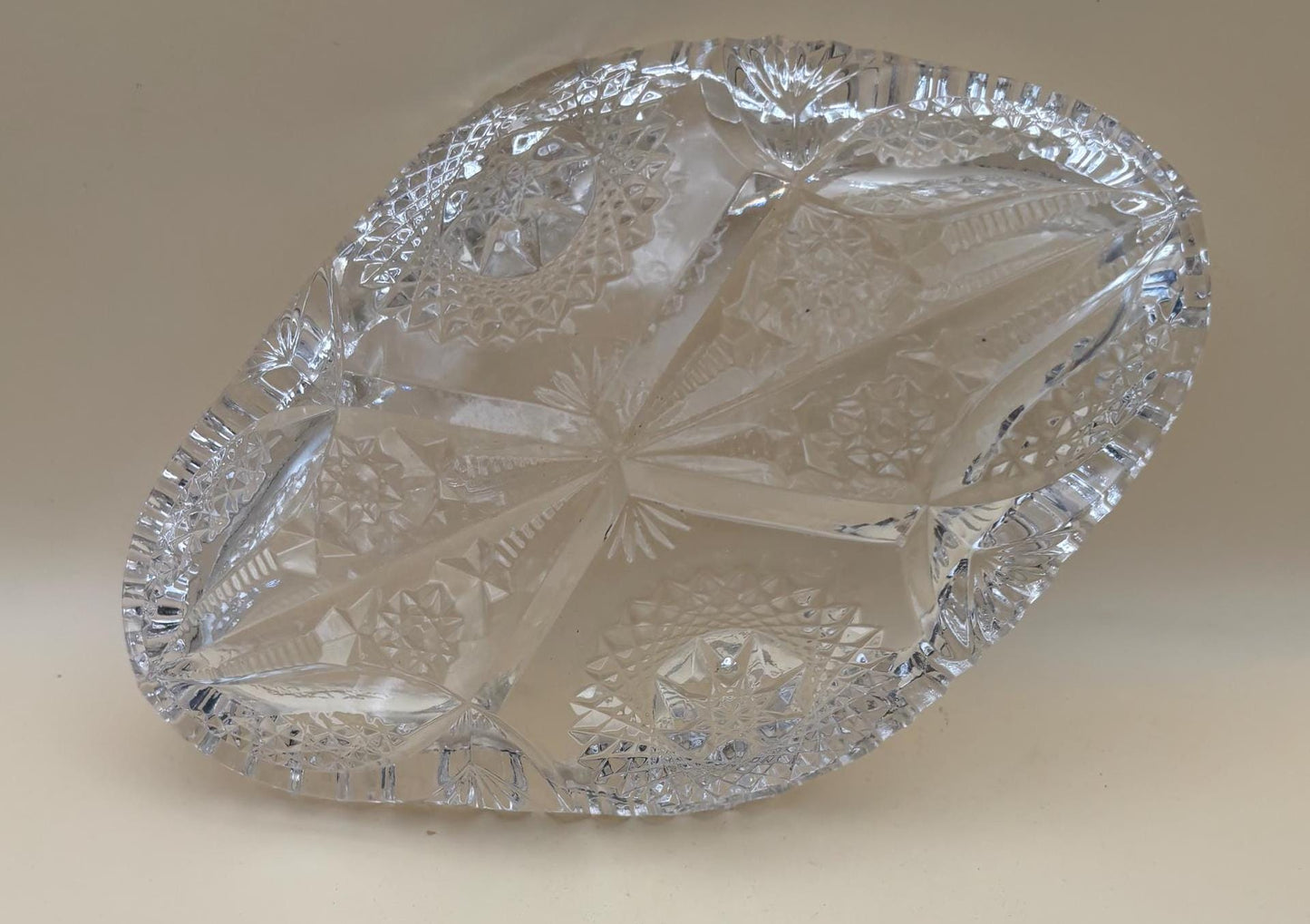 Vintage Cambridge Glass Relish Dish Sawtooth Bowl Platter Lover Antiques and Vintage