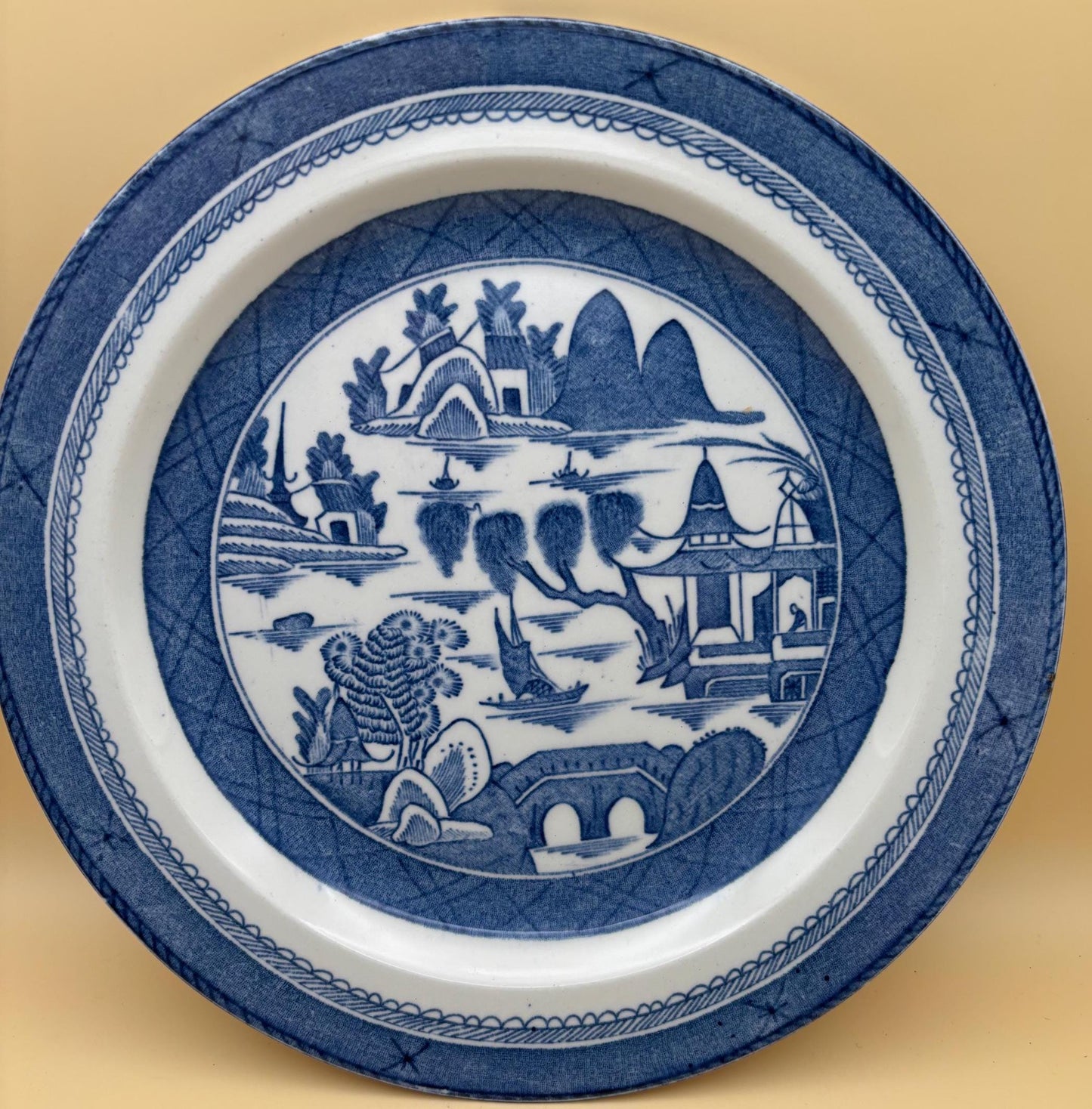 Canton Woodsware England Plate Wood & Sons of England Antique Blue and White Lover Antiques and Vintage