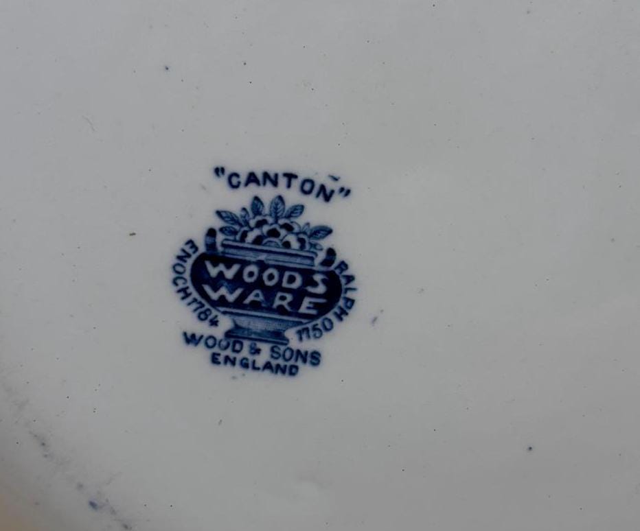 Canton Woodsware England Plate Wood & Sons of England Antique Blue and White Lover Antiques and Vintage