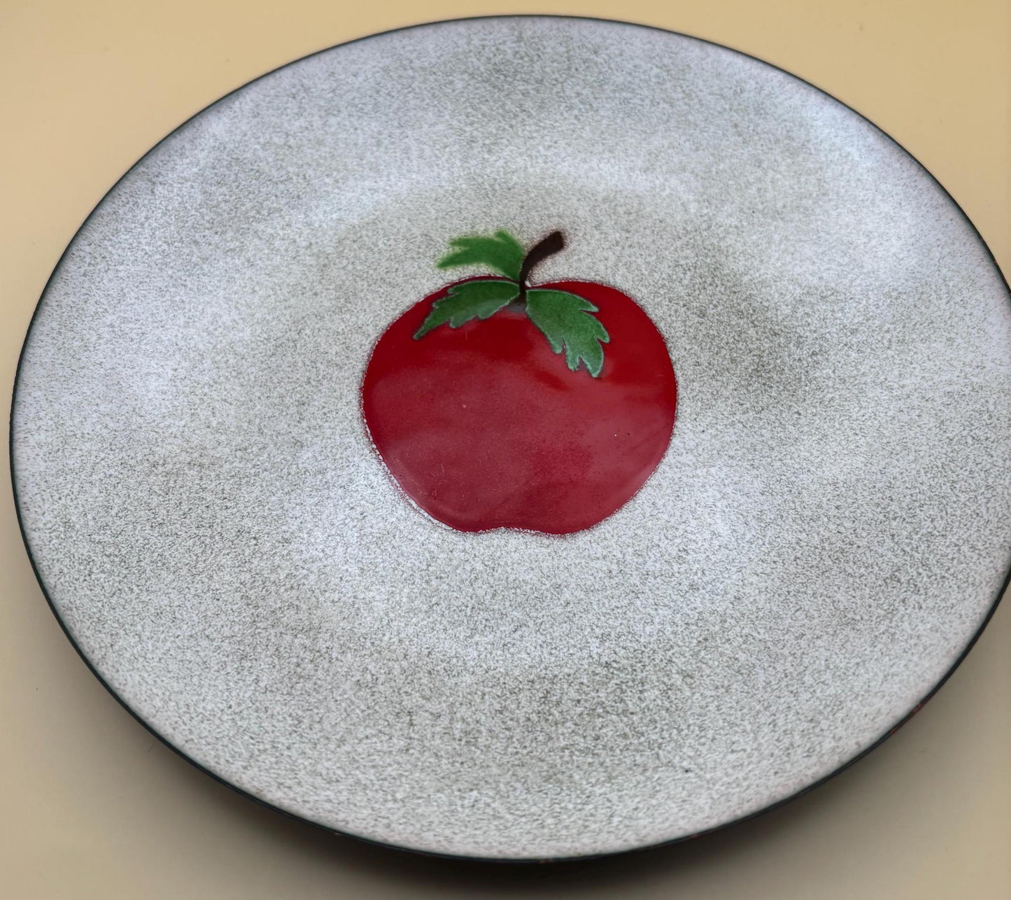 Vintage Bovano Enamel on Copper Apple Plate Lover Antiques and Vintage