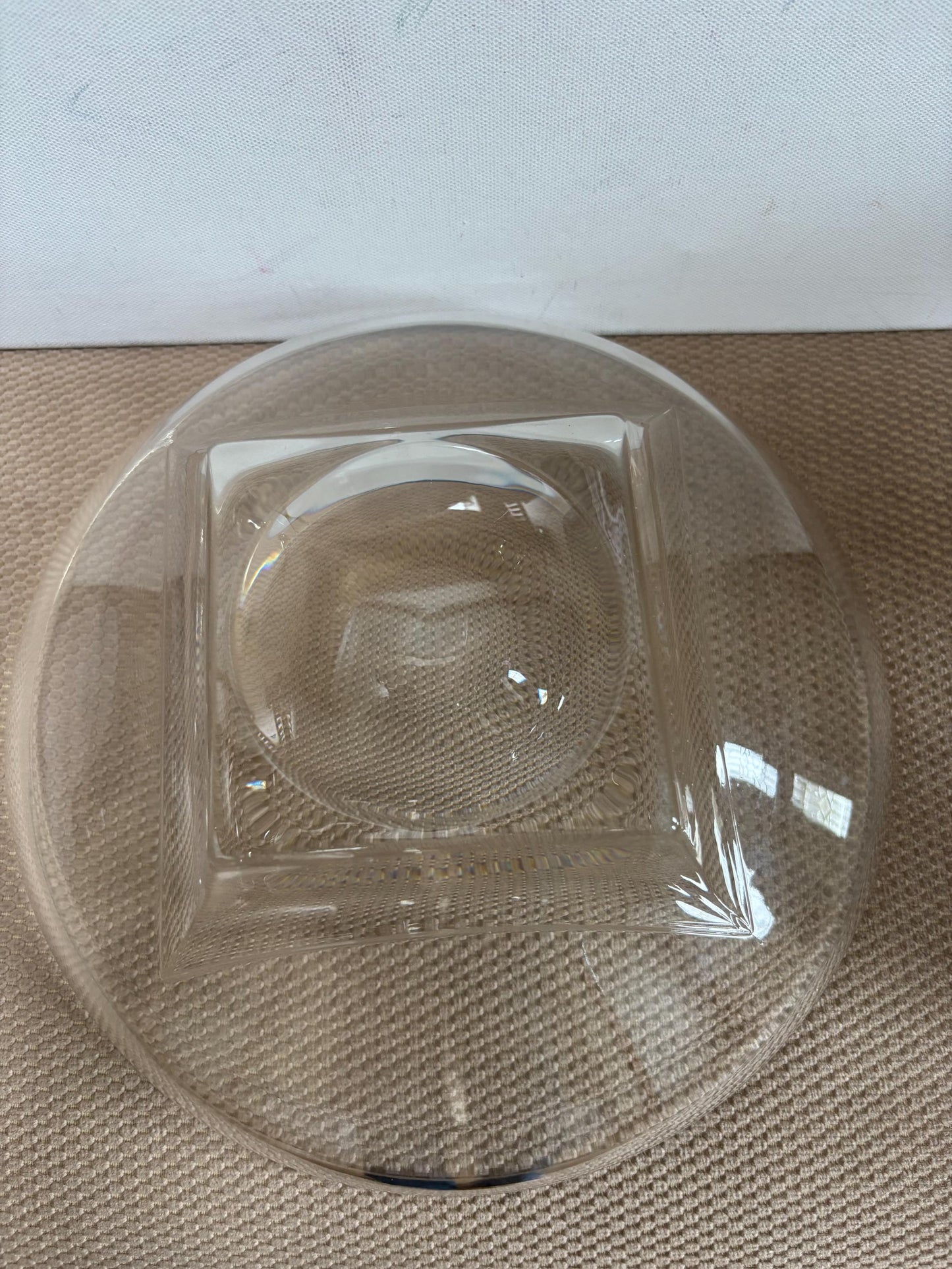 Vintage Mid Century Modern Hazel Atlas Glass Serving Bowl with Square Base Lover Antiques and Vintage