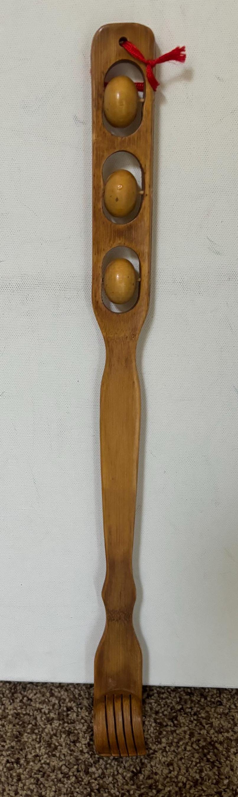 Vintage Hand Carved Wooden Back Scratcher and Back Massager Lover Antiques and Vintage