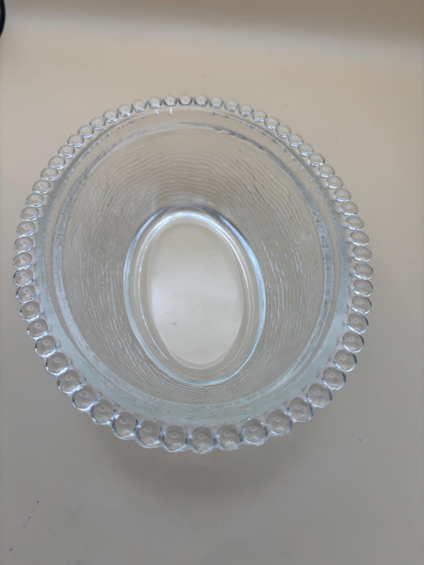 Antique Imperial Glass Beaded Candy Dish or Candlewick Glass Bowl Lover Antiques and Vintage