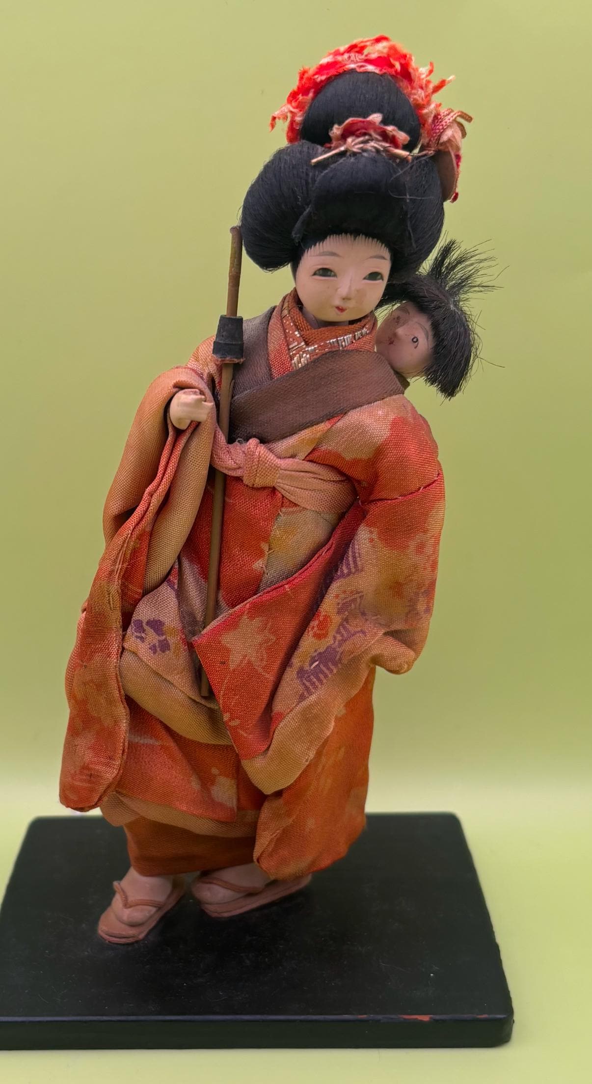 Vintage Oriental Woman and Child on Back Lover Antiques and Vintage