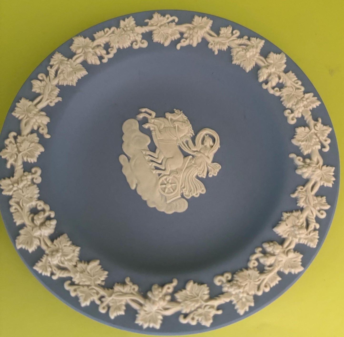 Vintage Wedgwood Blue Jasperware Plate Roman Horse & Chariot Design Lover Antiques and Vintage