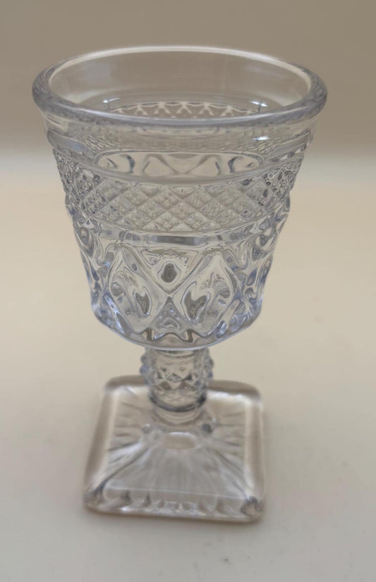 Antique Cape Cod Wine Glass or Goblet with Square Base Cup Lover Antiques and Vintage