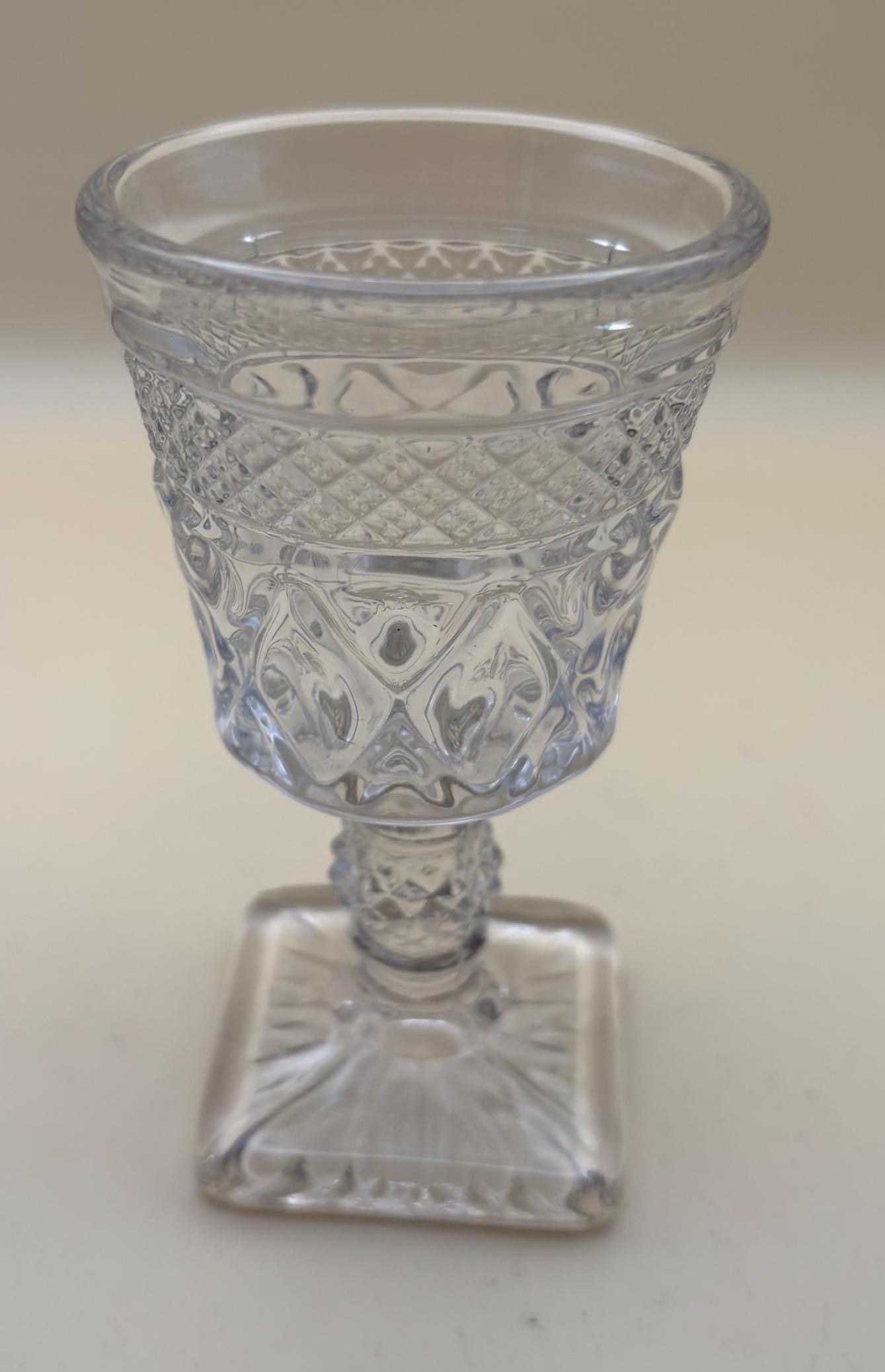 Antique Cape Cod Wine Glass or Goblet with Square Base Cup Lover Antiques and Vintage