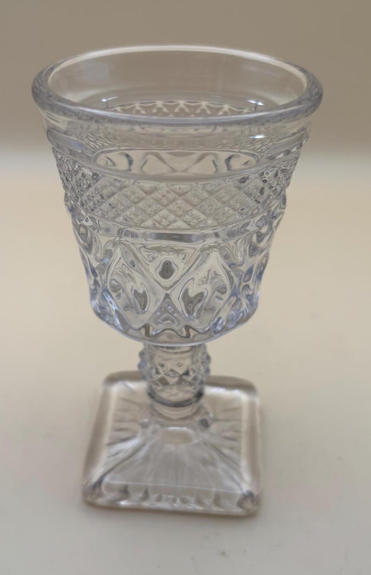 Antique Cape Cod Wine Glass or Goblet with Square Base Cup Lover Antiques and Vintage