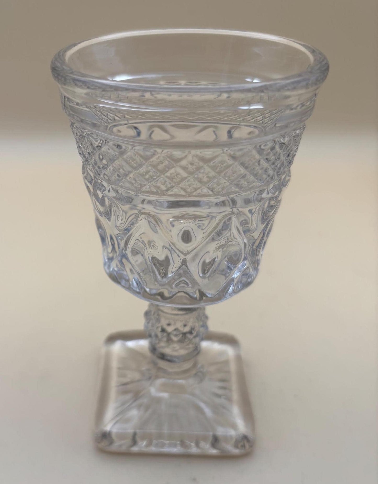 Antique Cape Cod Wine Glass or Goblet with Square Base Cup Lover Antiques and Vintage