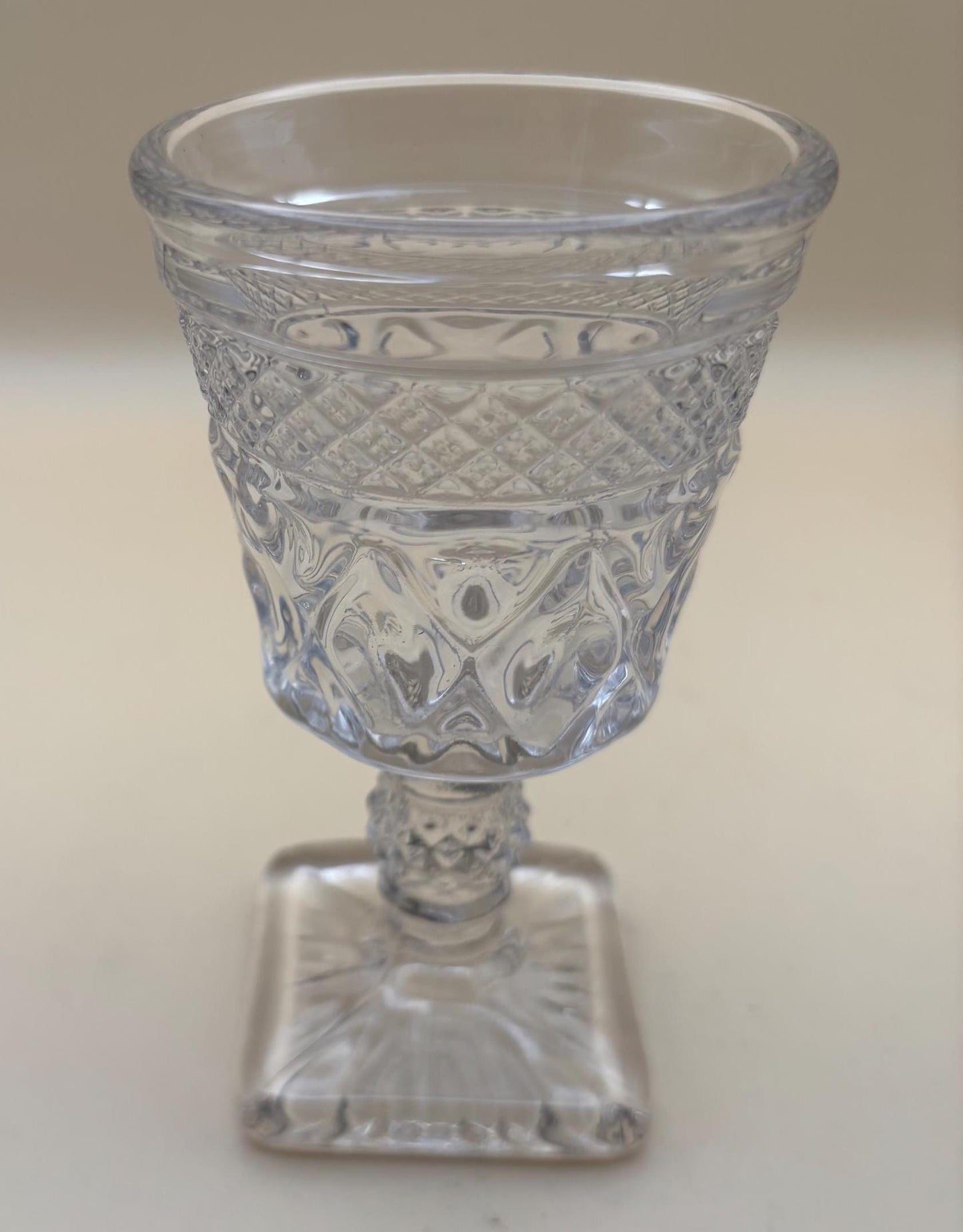 Antique Cape Cod Wine Glass or Goblet with Square Base Cup Lover Antiques and Vintage