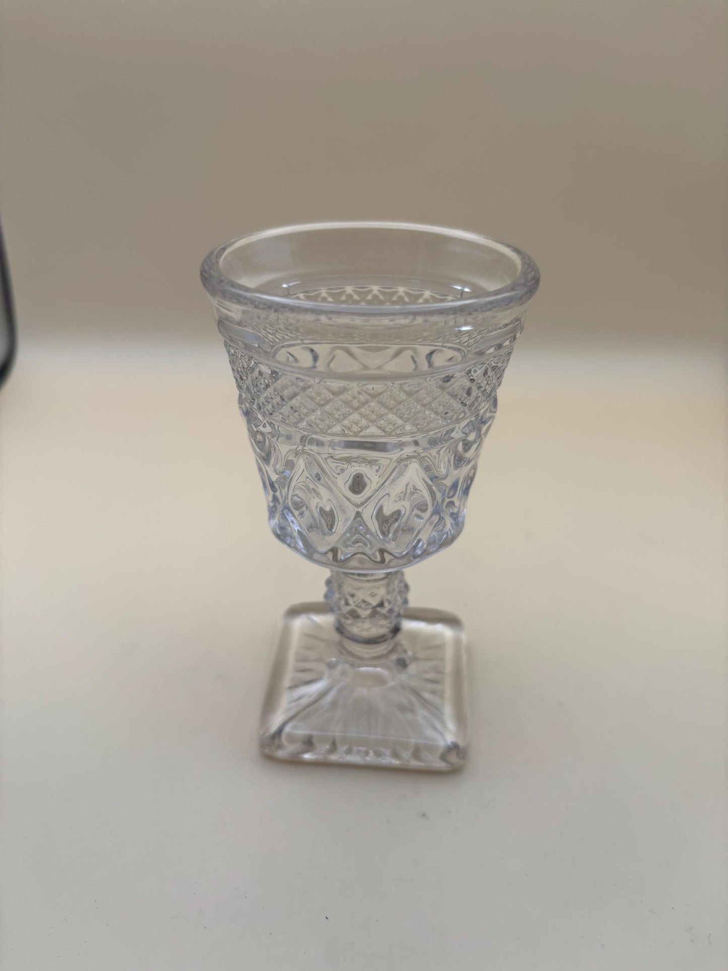 Antique Cape Cod Wine Glass or Goblet with Square Base Cup Lover Antiques and Vintage