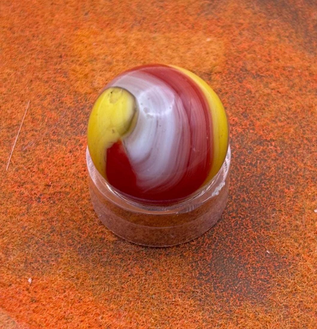 Vintage Akro Popeye Tri Color Onyx Marble Lover Antiques and Vintage