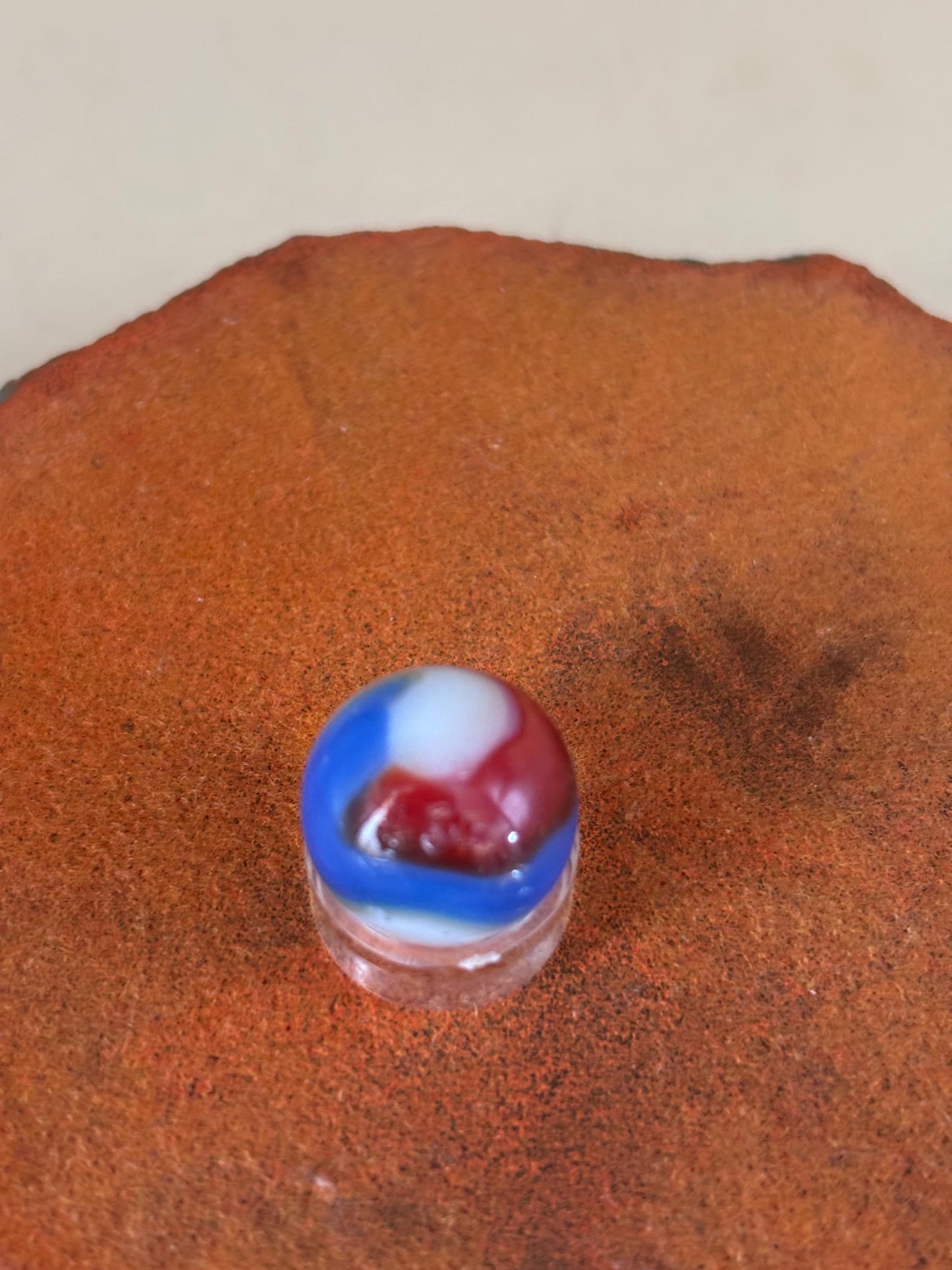 Vintage Vitro Blackline All Red Glass Marble Lover Antiques and Vintage