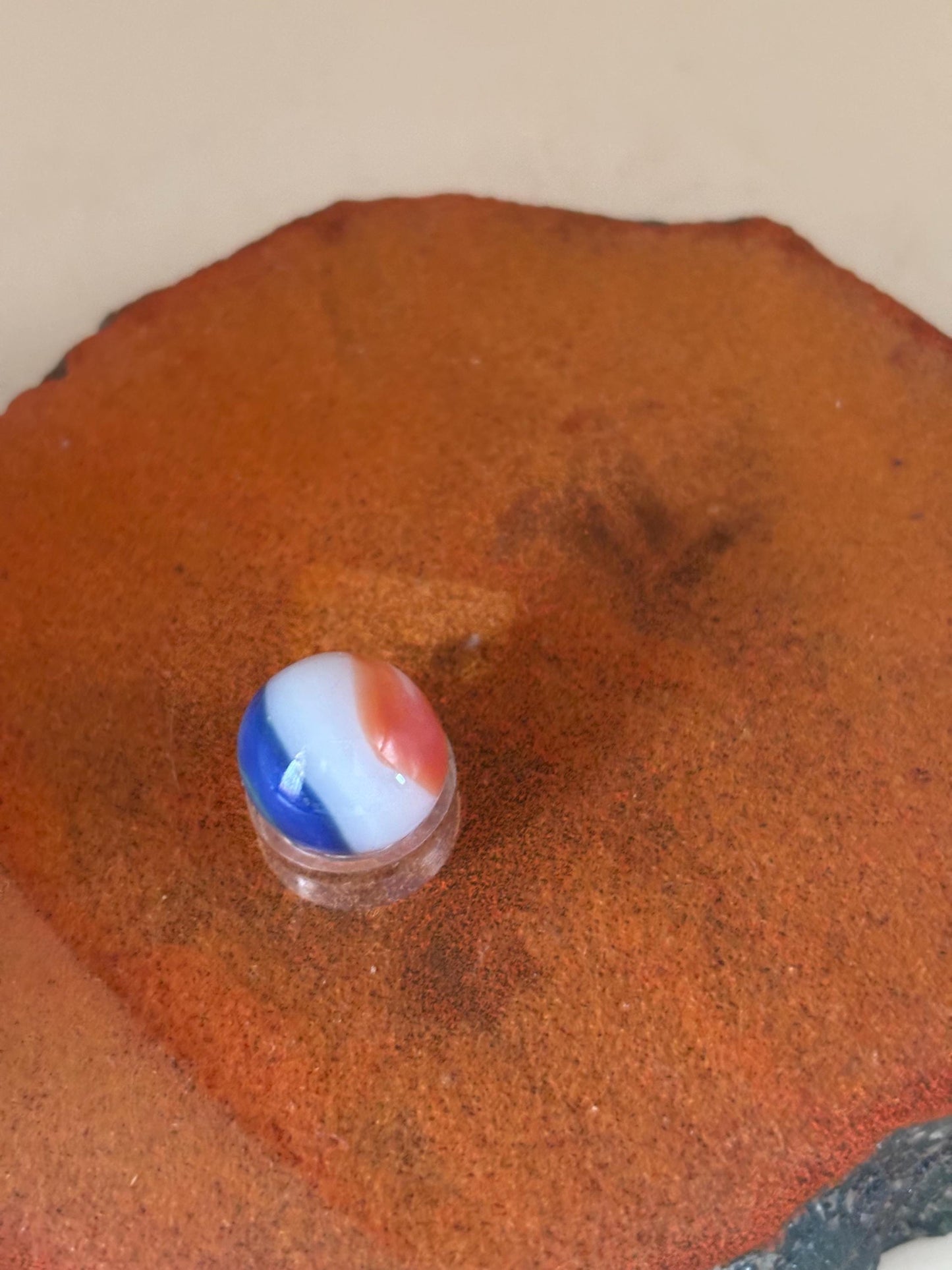 Vintage Marble King Rainbow Glass Marble Red White Blue Marble Lover Antiques and Vintage