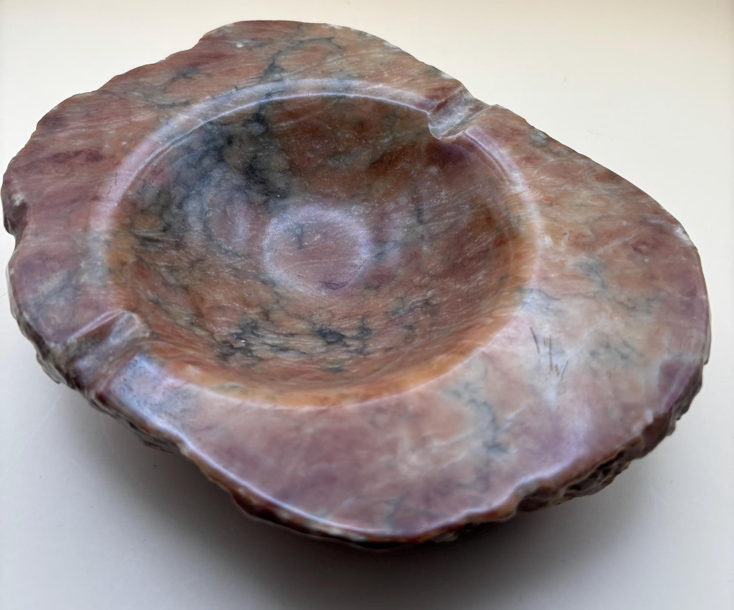 Vintage Brown Alabaster Stone Ashtray From Italy Lover Antiques and Vintage