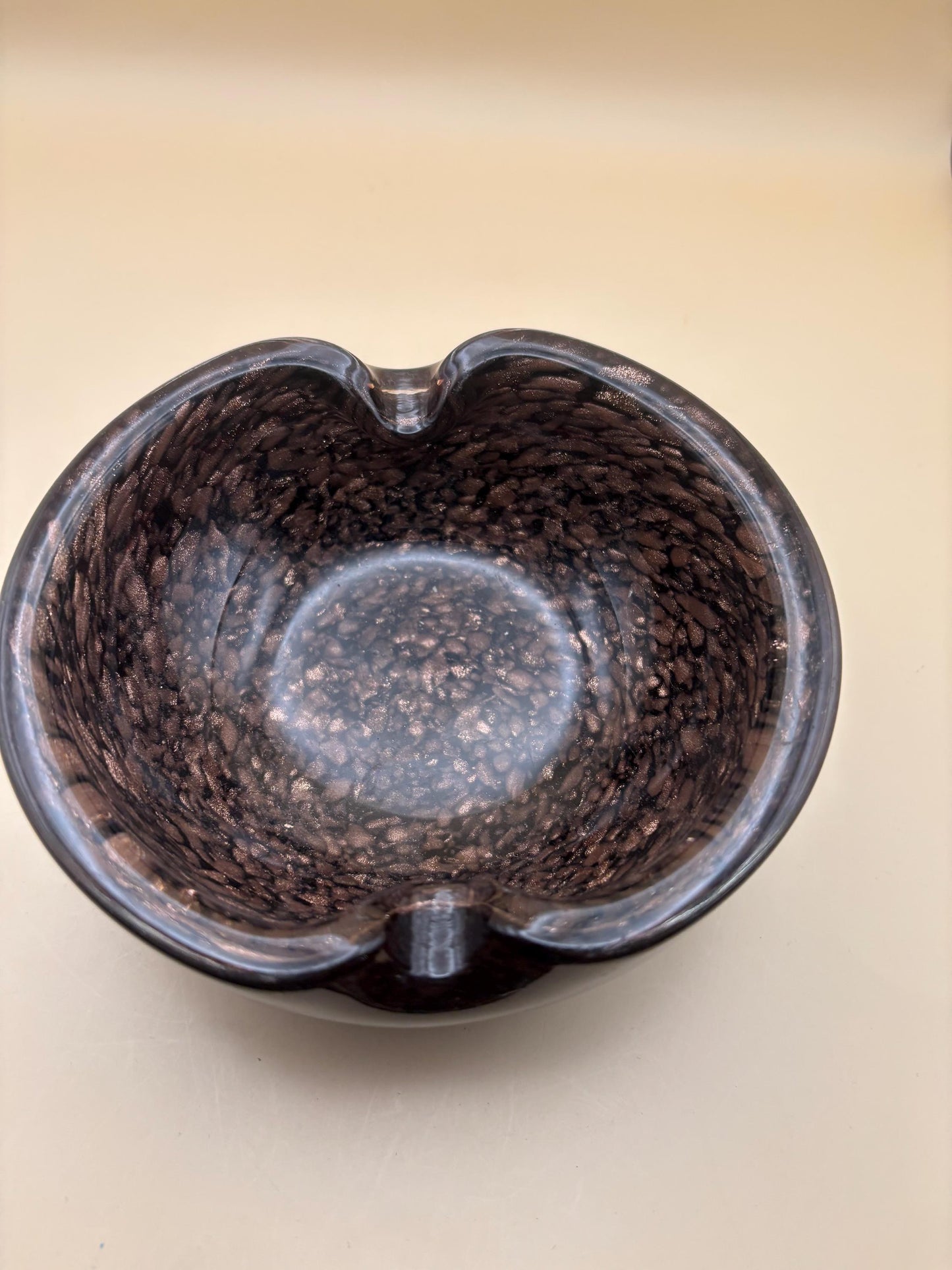 Vintage Murano Copper Fleck Ashtray From Italy Lover Antiques and Vintage
