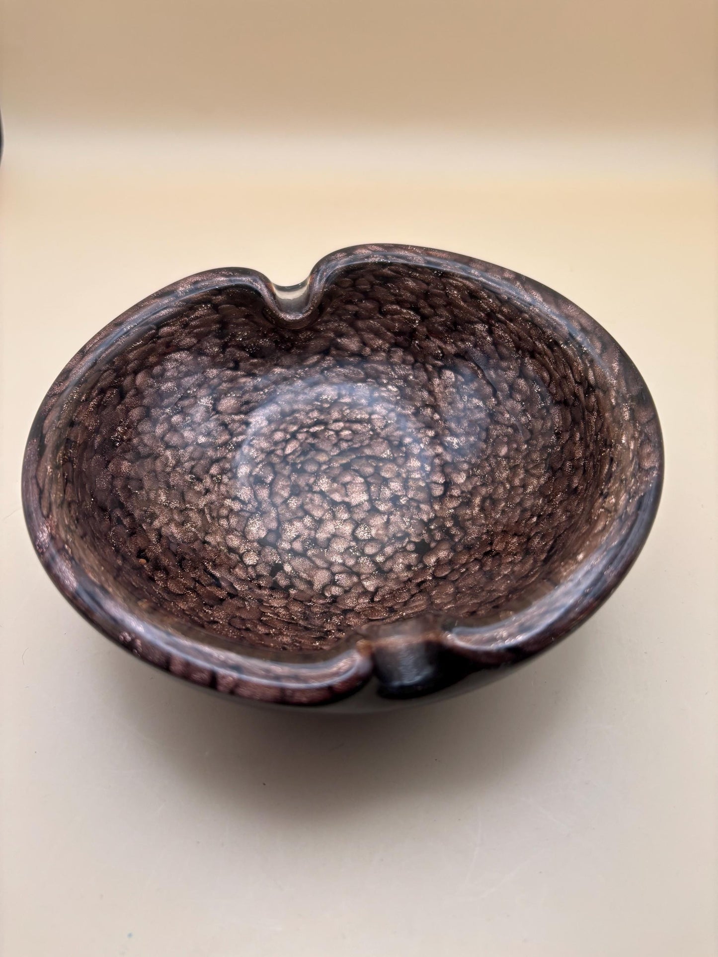 Vintage Murano Copper Fleck Ashtray From Italy Lover Antiques and Vintage