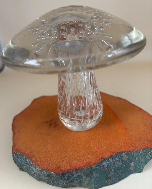 Vintage Glass Mushroom Figurine Lover Antiques and Vintage