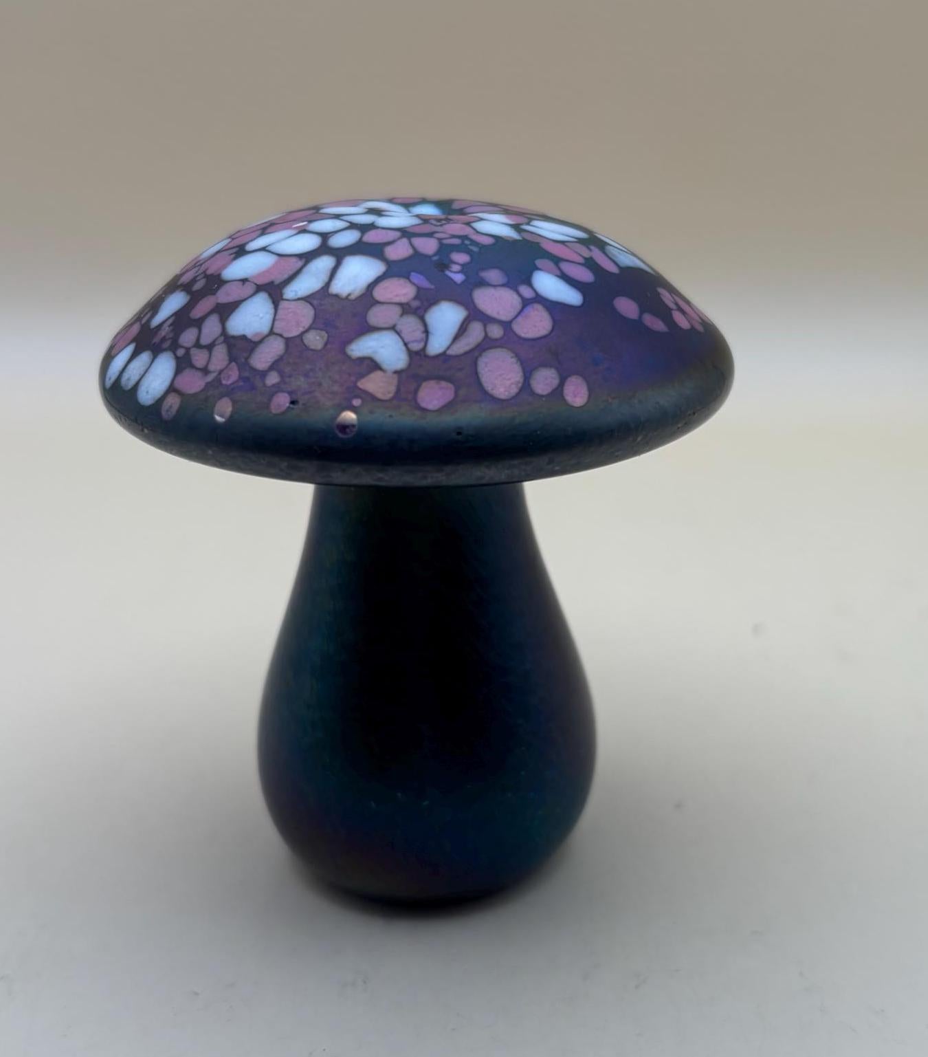 Vintage Neo Glass Mushroom Made in England Signed K Heaton Glass Figurine Lover Antiques and Vintage