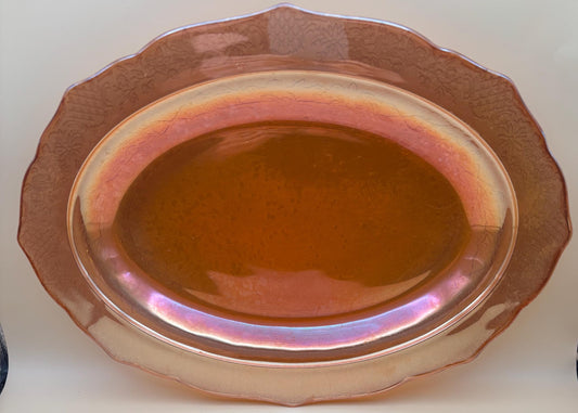 Vintage Federal Glass Marigold Carnival Glass Platter Orange Plate Lover Antiques and Vintage