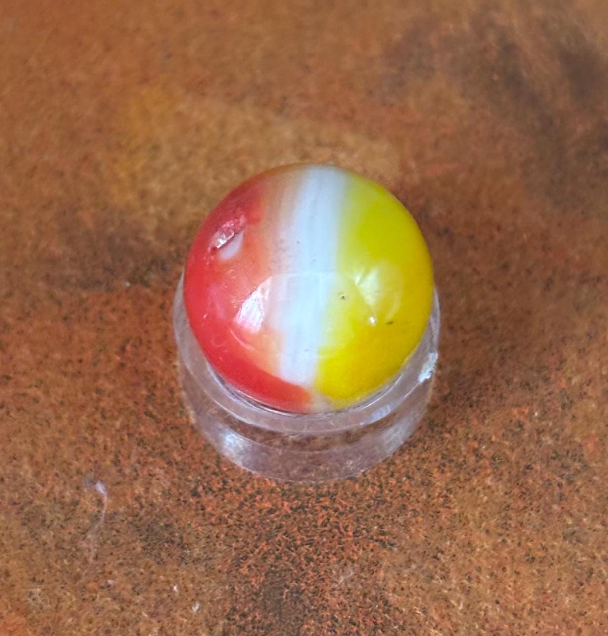 Vintage Vitro Blackline All Red Glass Marble Lover Antiques and Vintage