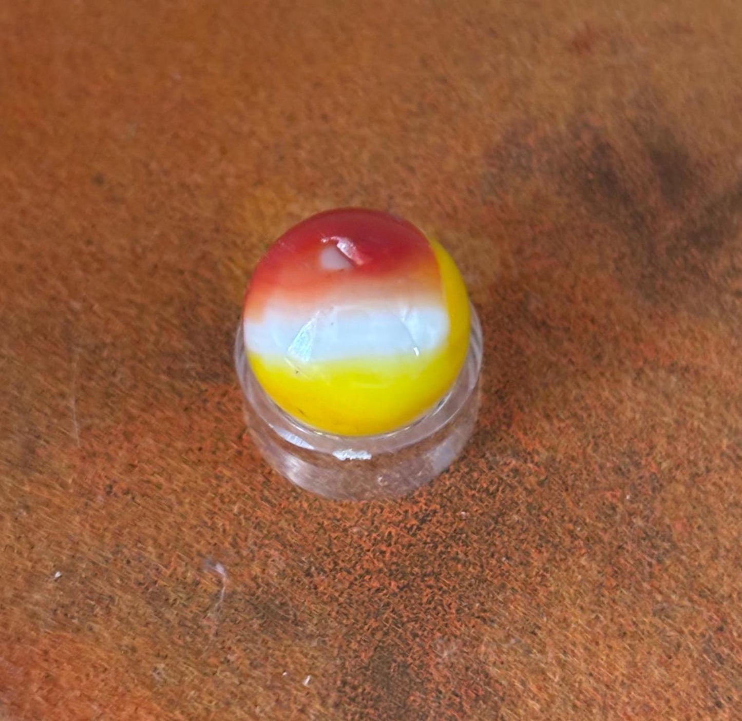 Vintage Vitro Blackline All Red Glass Marble Lover Antiques and Vintage