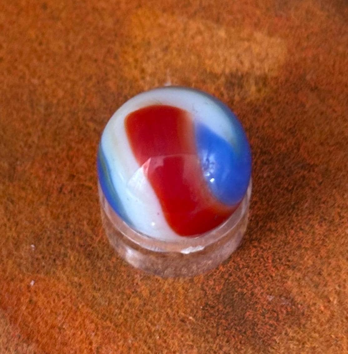 Vintage Vitro Blackline All Red Glass Marble Lover Antiques and Vintage
