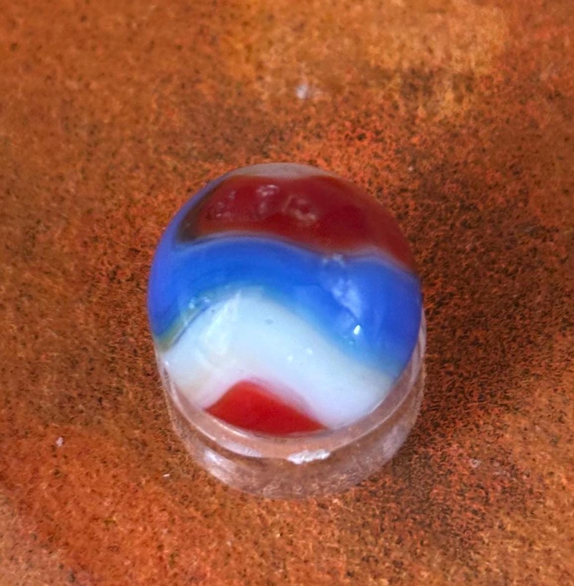 Vintage Vitro Blackline All Red Glass Marble Lover Antiques and Vintage