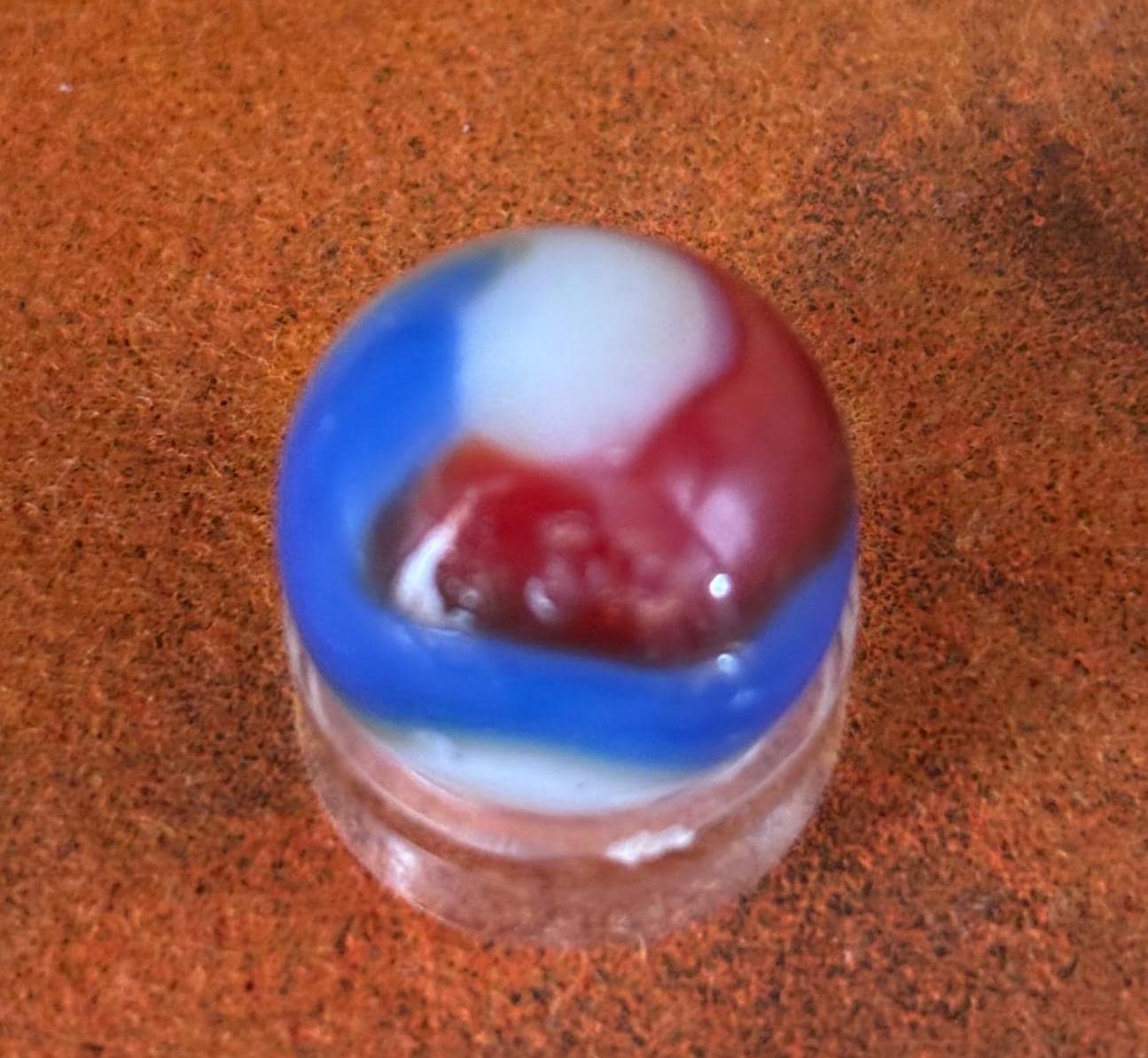 Vintage Vitro Blackline All Red Glass Marble Lover Antiques and Vintage