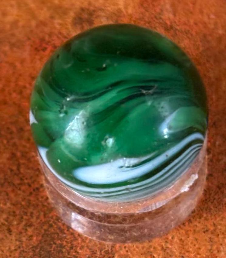 Vintage Vitro Blackline All Red Glass Marble Lover Antiques and Vintage