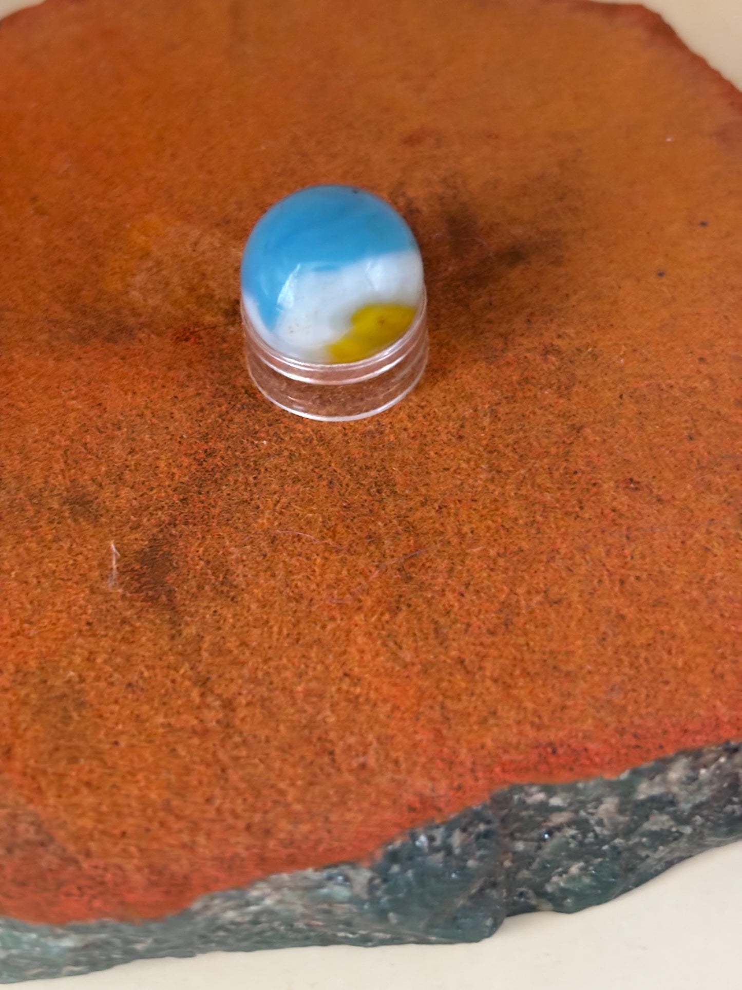 Vintage Vitro Tiger Eye Glass Marble Blue Starburst Style Glass Art Lover Antiques and Vintage