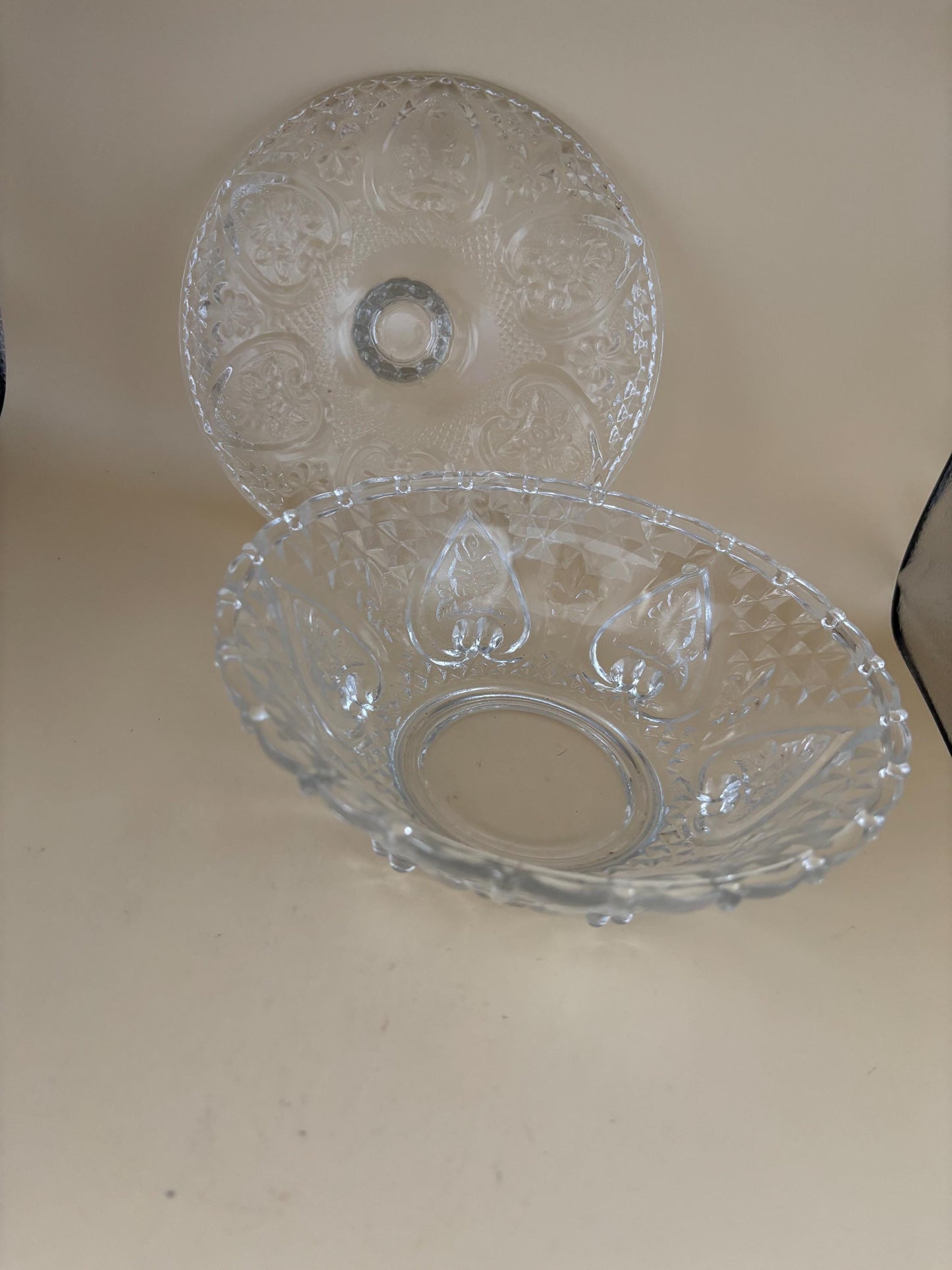 Antique Covered Glass Dish with Lid Compote on Pedestal Lover Antiques and Vintage