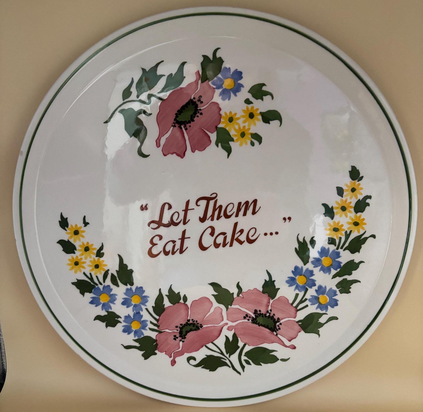 Vintage Germany Let Them Eat Cake Plate Cake Plate Fruit Bowl Wedding Cake Display Lover Antiques and Vintage