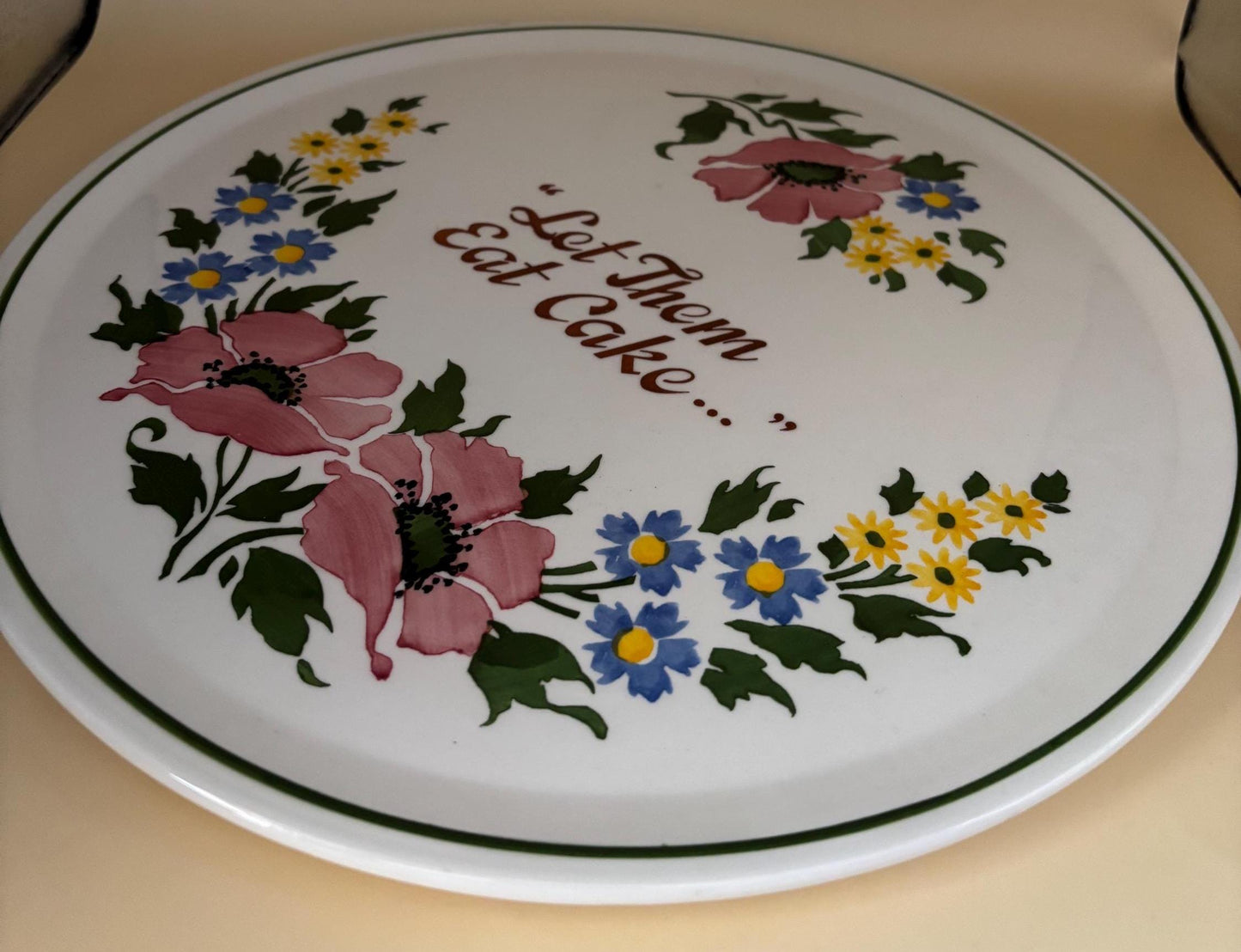 Vintage Germany Let Them Eat Cake Plate Cake Plate Fruit Bowl Wedding Cake Display Lover Antiques and Vintage