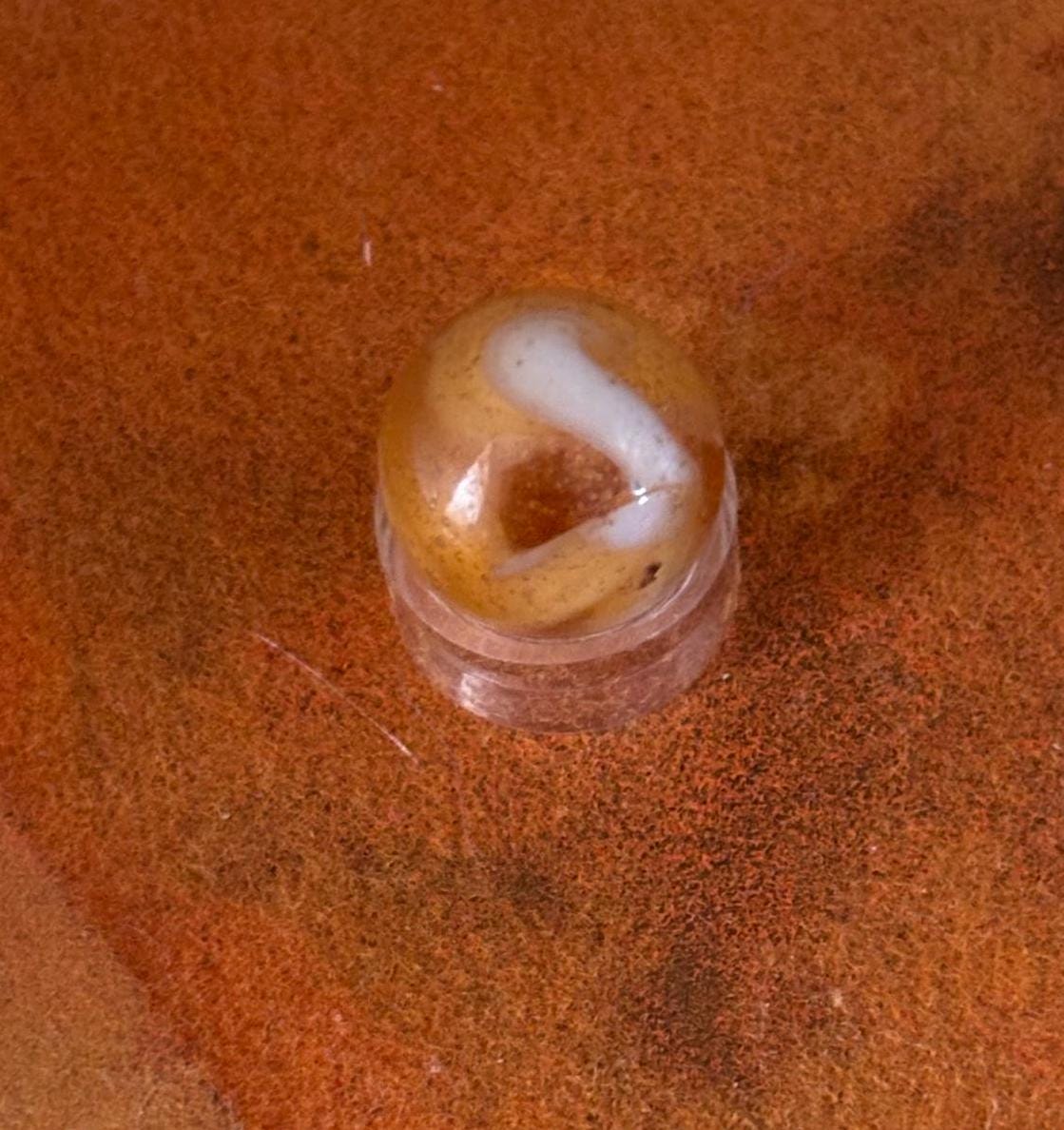 Vintage Caramel and White West Virginia Swirl Glass Marble Lover Antiques and Vintage