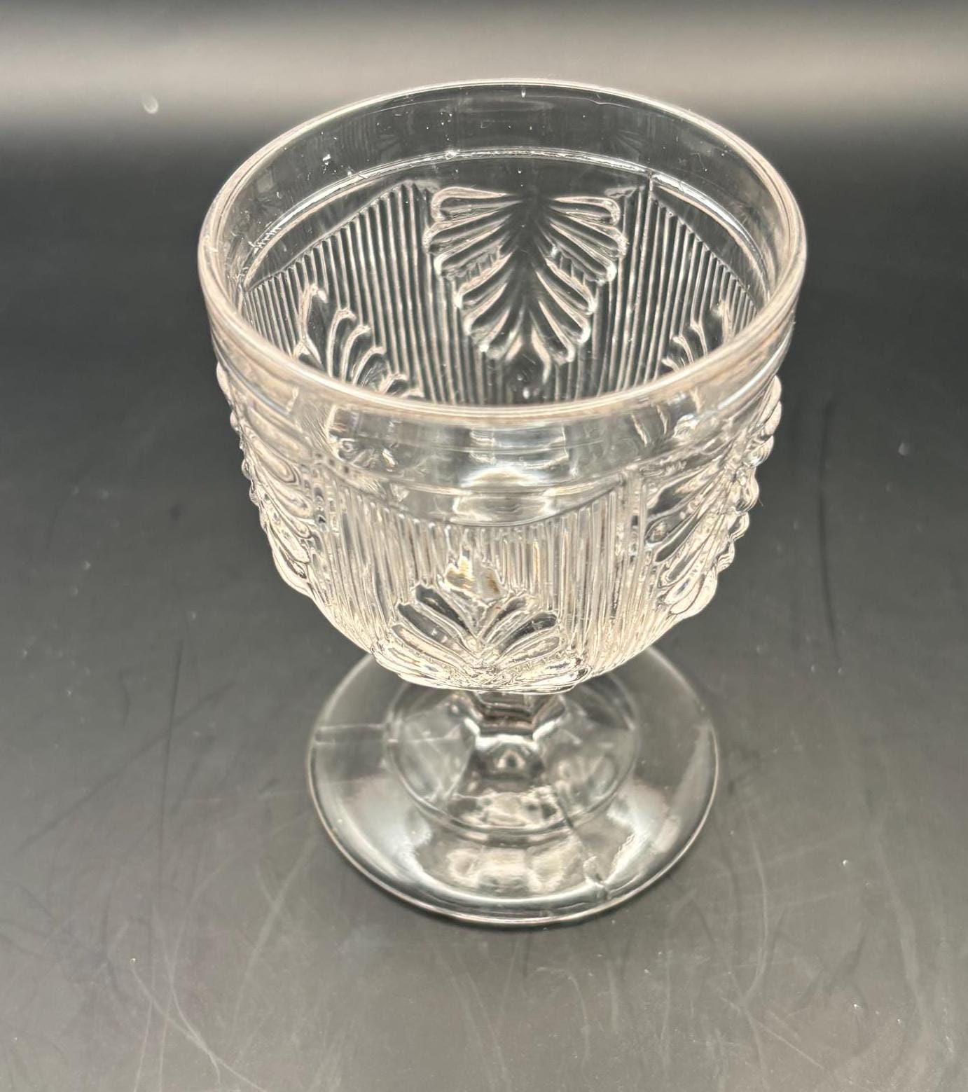 Antique Crystal Glass Footed Cup Inverted Fan Eggs Cup Flint Glass Company 1850’s Lover Antiques and Vintage