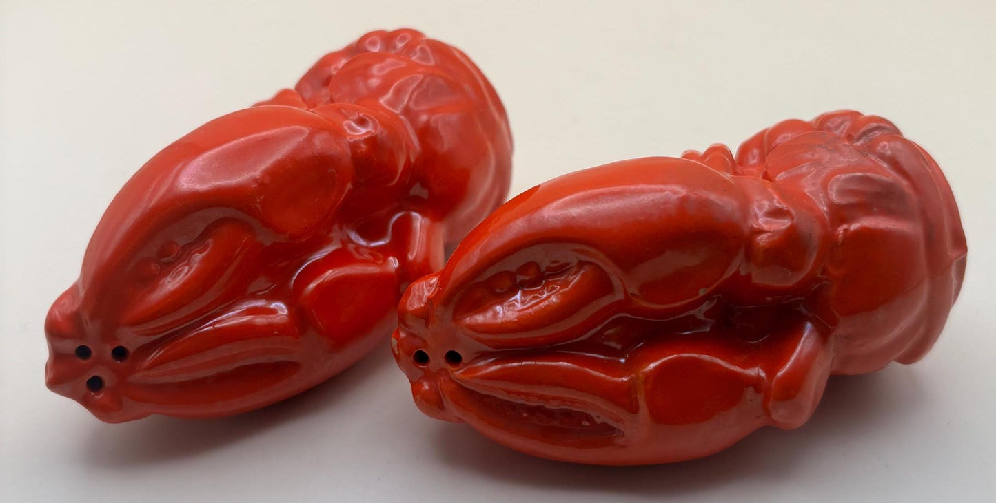 Vintage Lobster Claw Salt & Pepper Shakers Ceramic Hand Painted by Holland Lover Antiques and Vintage