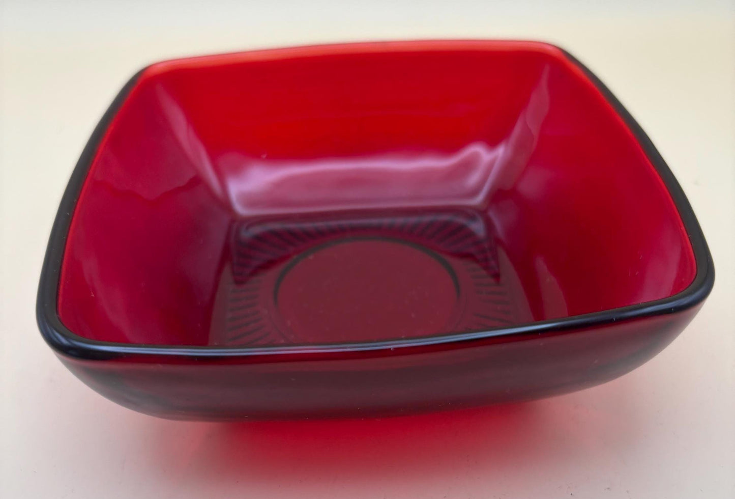 Vintage Ruby Red Square Bowl Anchor Hocking Gorgeous Red Bowl Lover Antiques and Vintage