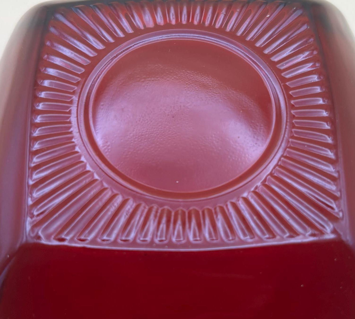 Vintage Ruby Red Square Bowl Anchor Hocking Gorgeous Red Bowl Lover Antiques and Vintage