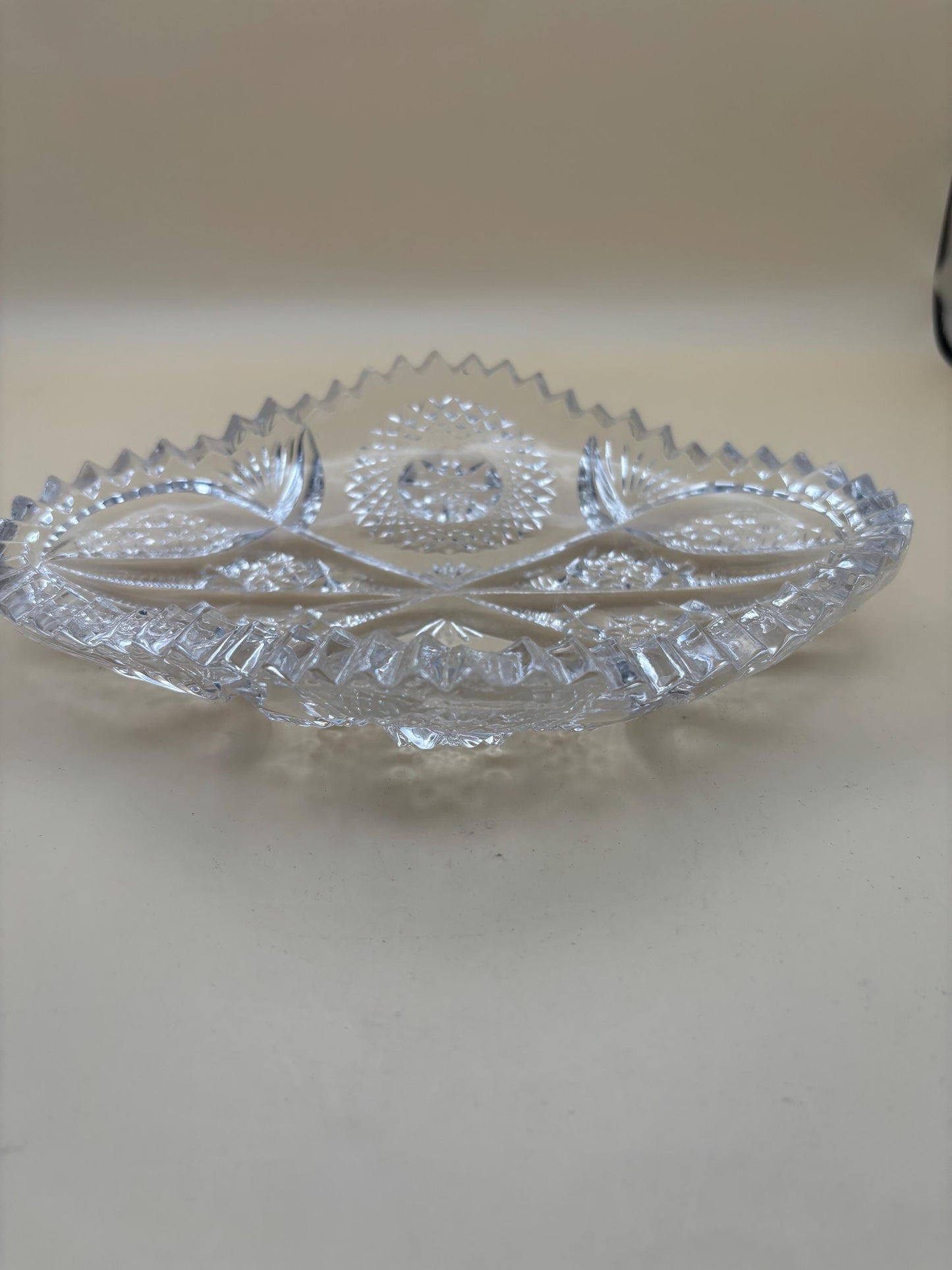Vintage Cambridge Glass Relish Dish Sawtooth Bowl Platter Lover Antiques and Vintage