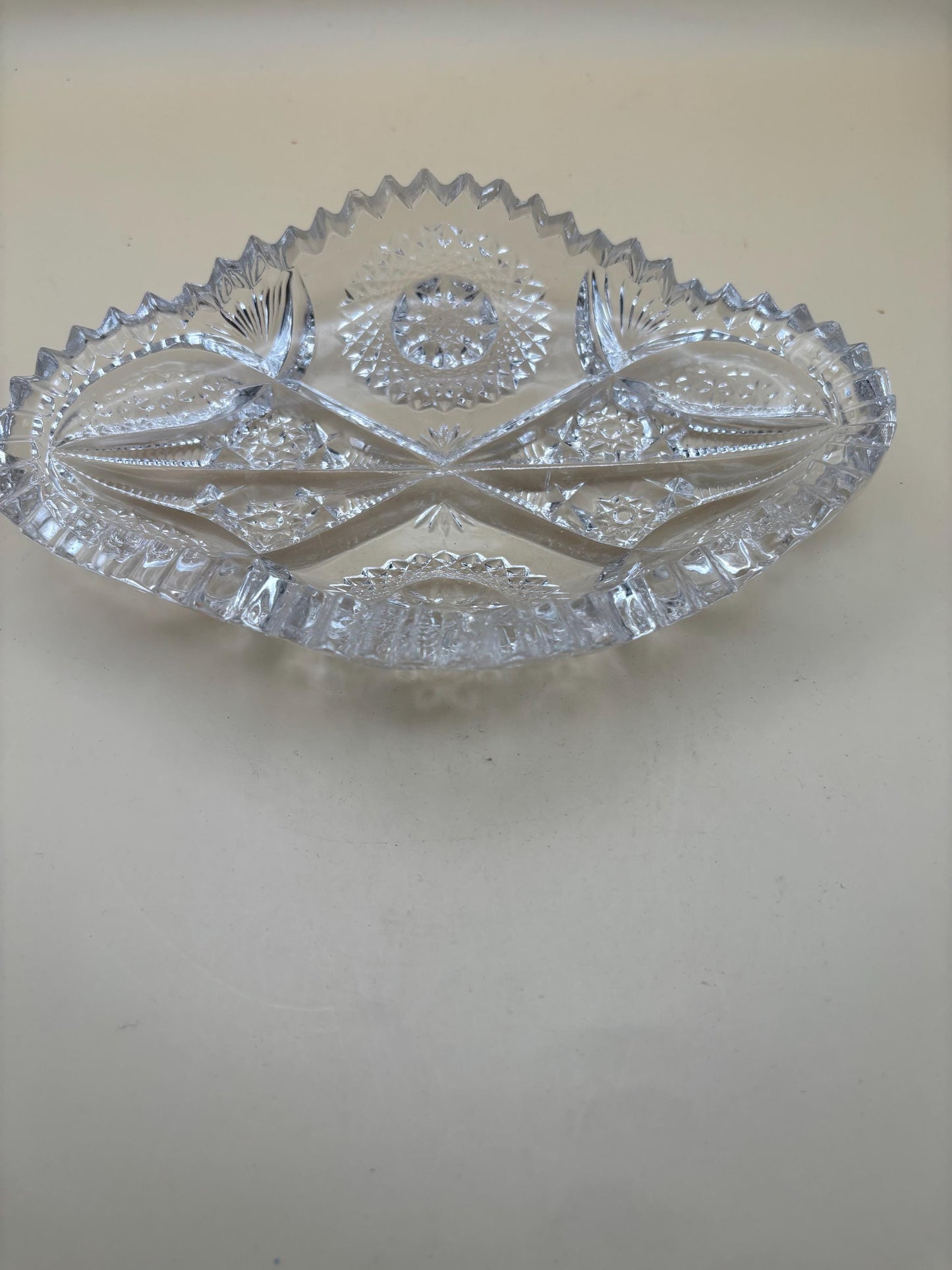 Vintage Cambridge Glass Relish Dish Sawtooth Bowl Platter Lover Antiques and Vintage