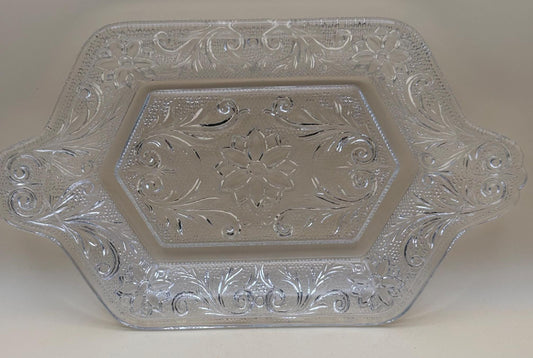 Vintage Indiana Glass Tray or Platter Sandwich Clear Crystal Glass Tiara Plate Lover Antiques and Vintage
