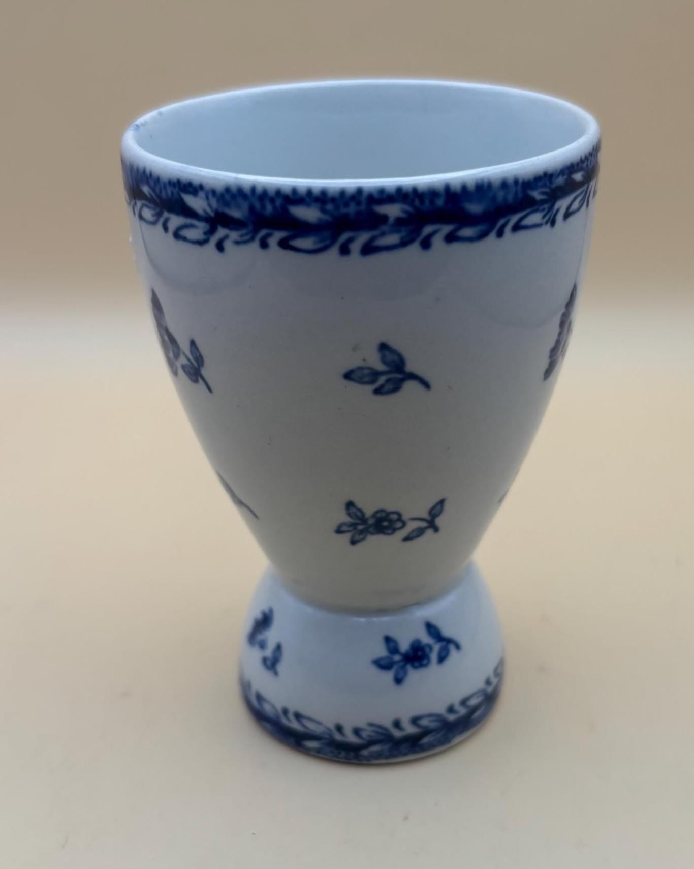 Vintage Arabia Finland Blue Floral Print Double Egg Cup Designed by Olga Also and Raija Uosikkinen Lover Antiques and Vintage