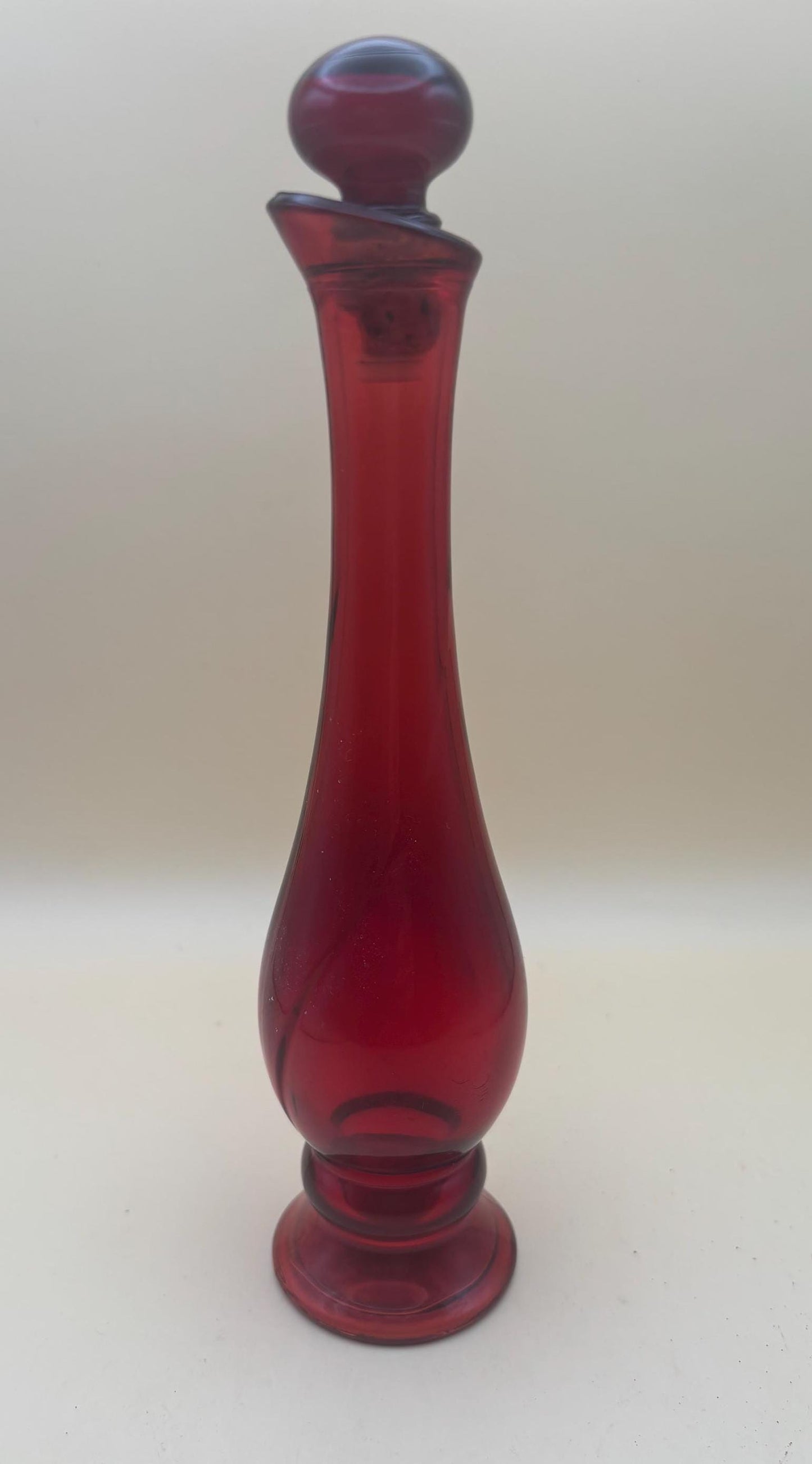 Vintage Avon Cologne Bottle Decanter with Stopper Ruby Red Vase Lover Antiques and Vintage