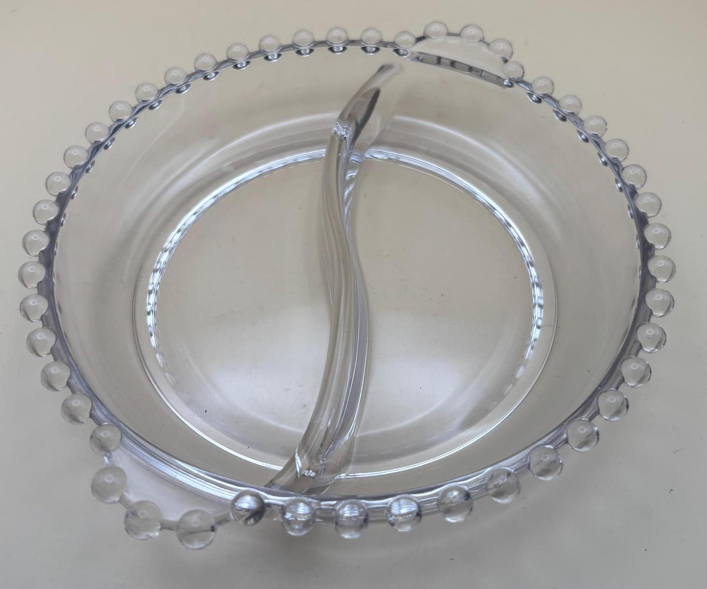 Antique Candlewick Beaded Divided 2 Part Relish Glass Bowl Divided Glass Dish Lover Antiques and Vintage