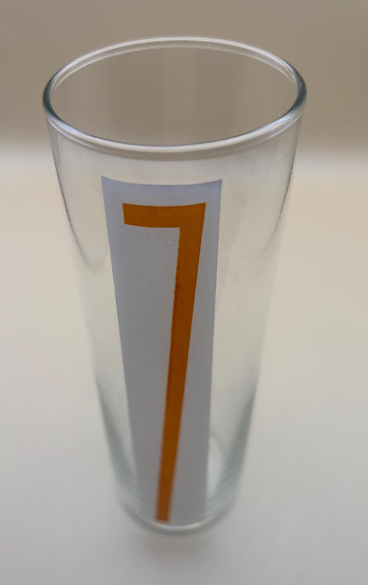 Mid Century Modern Libbey Hi Ball Tumbler Glass with 7 on it Lover Antiques and Vintage